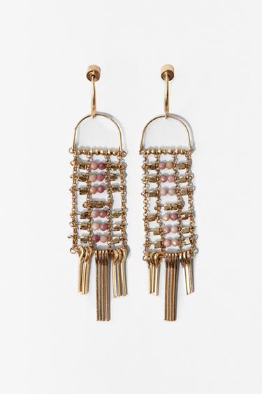 BOUCLES D'OREILLES MÉTALLIQUES FANTAISIE - Doré de Zara
