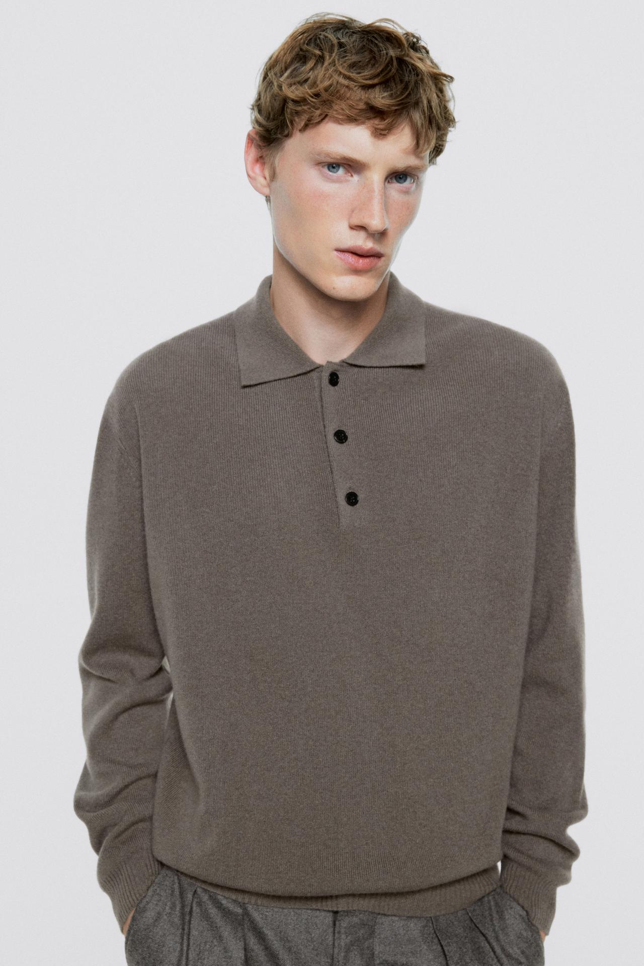 100% wool knit polo sweater - LIMITED EDITION — Black gold