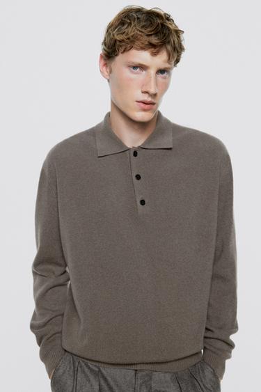 100% wool knit polo sweater - LIMITED EDITION — Black gold 2