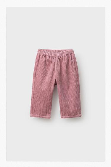Zara THICK CORDUROY PANTS - Pink