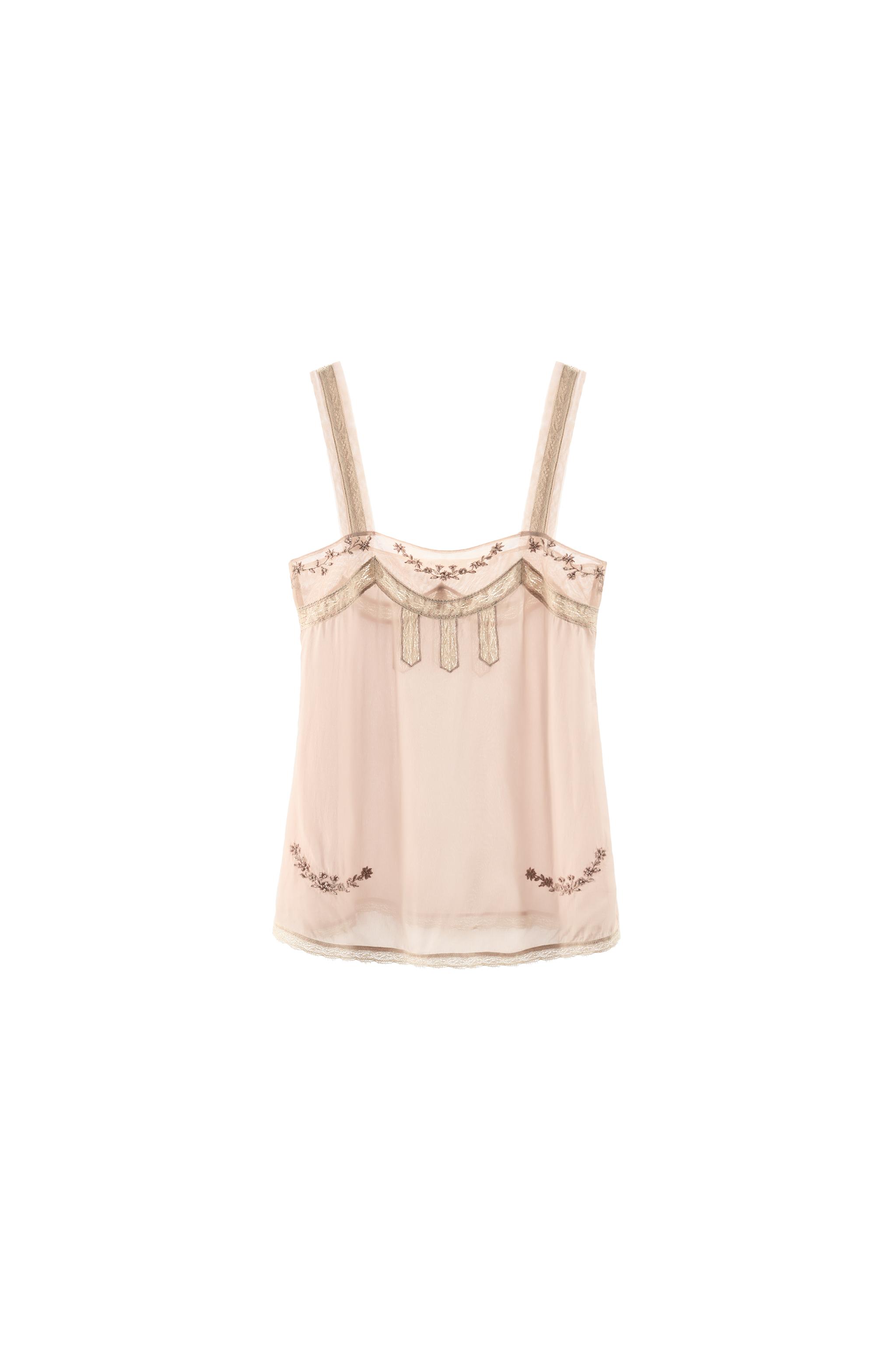 BEADED LACE COMBINATION TOP - Pink | ZARA United States