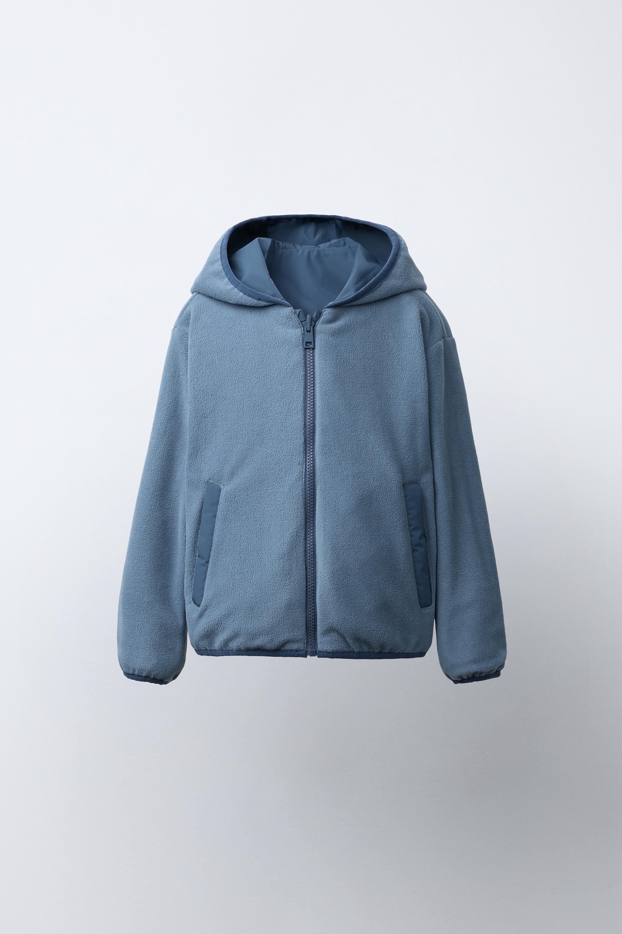 REVERSIBLE NYLON FLEECE JACKET - Navy blue | ZARA Canada