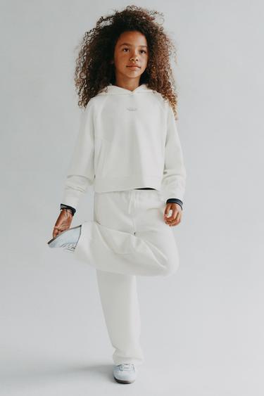 PANTALONI WIDE LEG CU MODAL - Ecru de la Zara