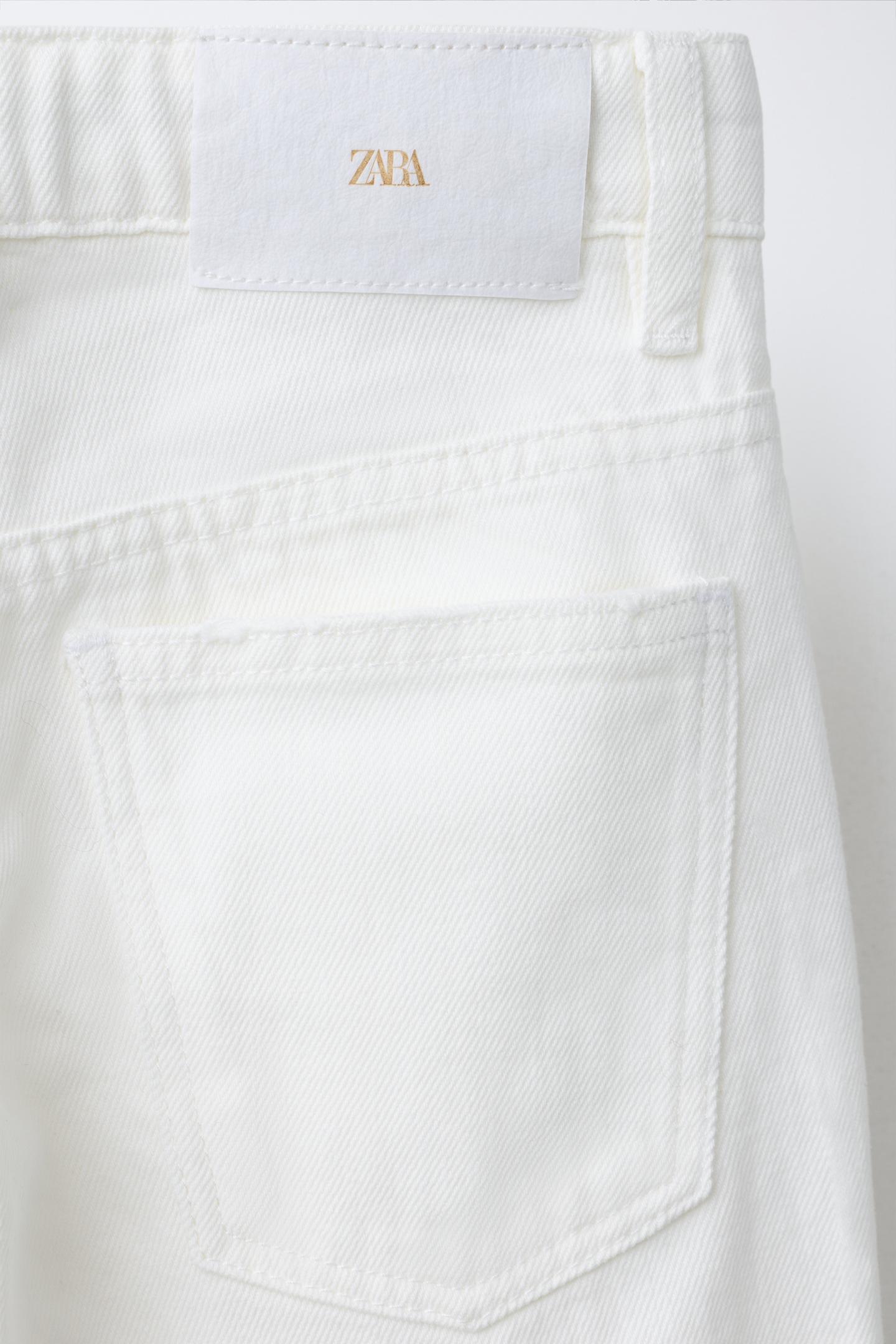 Детские джинсы Zara Wide-Leg, цвет: Белый — фото 4