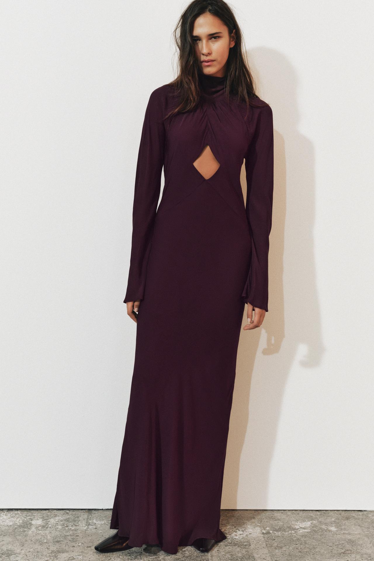 ZW COLLECTION CUT-OUT MAXI DRESS — Eggplant