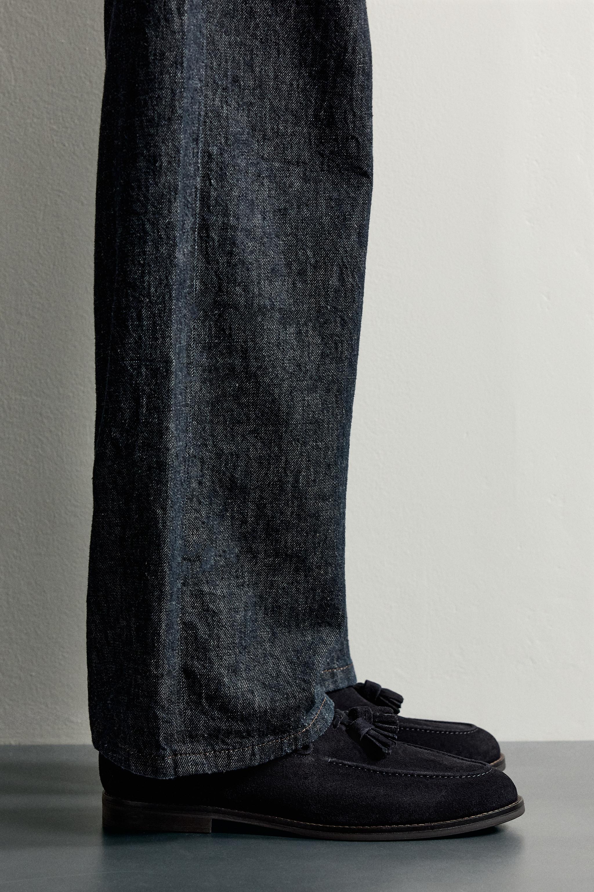 Мужские туфли Zara TASSELED LEATHER LOAFERS