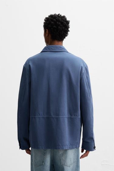 VESTE DÉLAVÉE POCHES - Bleu roi de Zara - Image 2