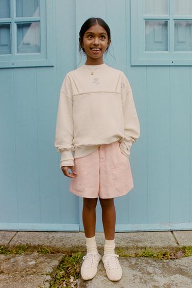 БЕРМУДЫ ИЗ 100% ЛЬНА С КАРМАНАМИ — Светло-оранжевый от Zara