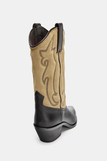 BOTTES COMBINÉES EN CUIR AVEC BRODERIES - Multicolore de Zara - Image 6