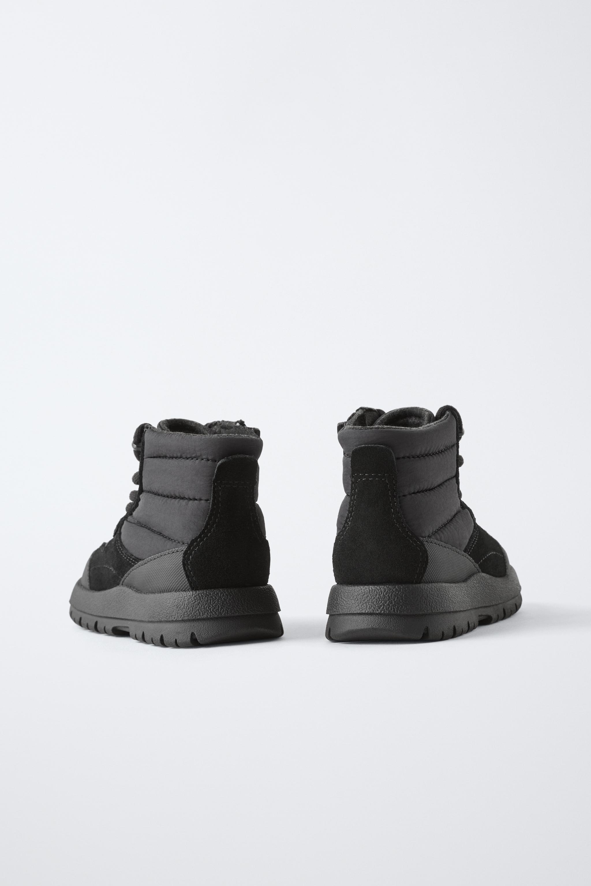 NYLON LACE-UP BOOTS - Black | ZARA India