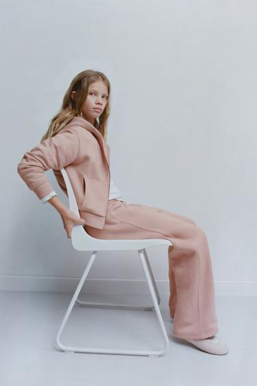 ПЛЮШЕН ПАНТАЛОН WIDE-LEG - Избелялорозов от Zara