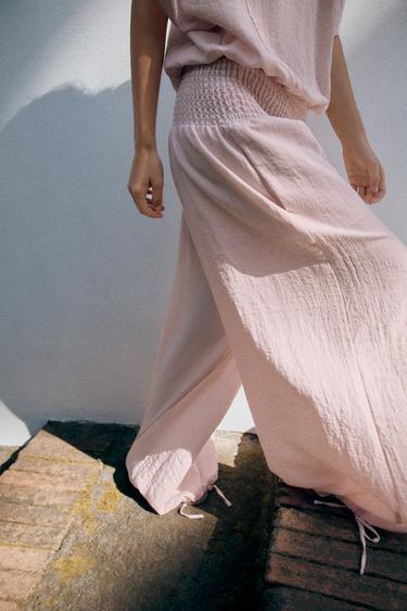 BAGGY TROUSERS WITH ELASTIC WAIST - Light pink by Zara - Image 3
