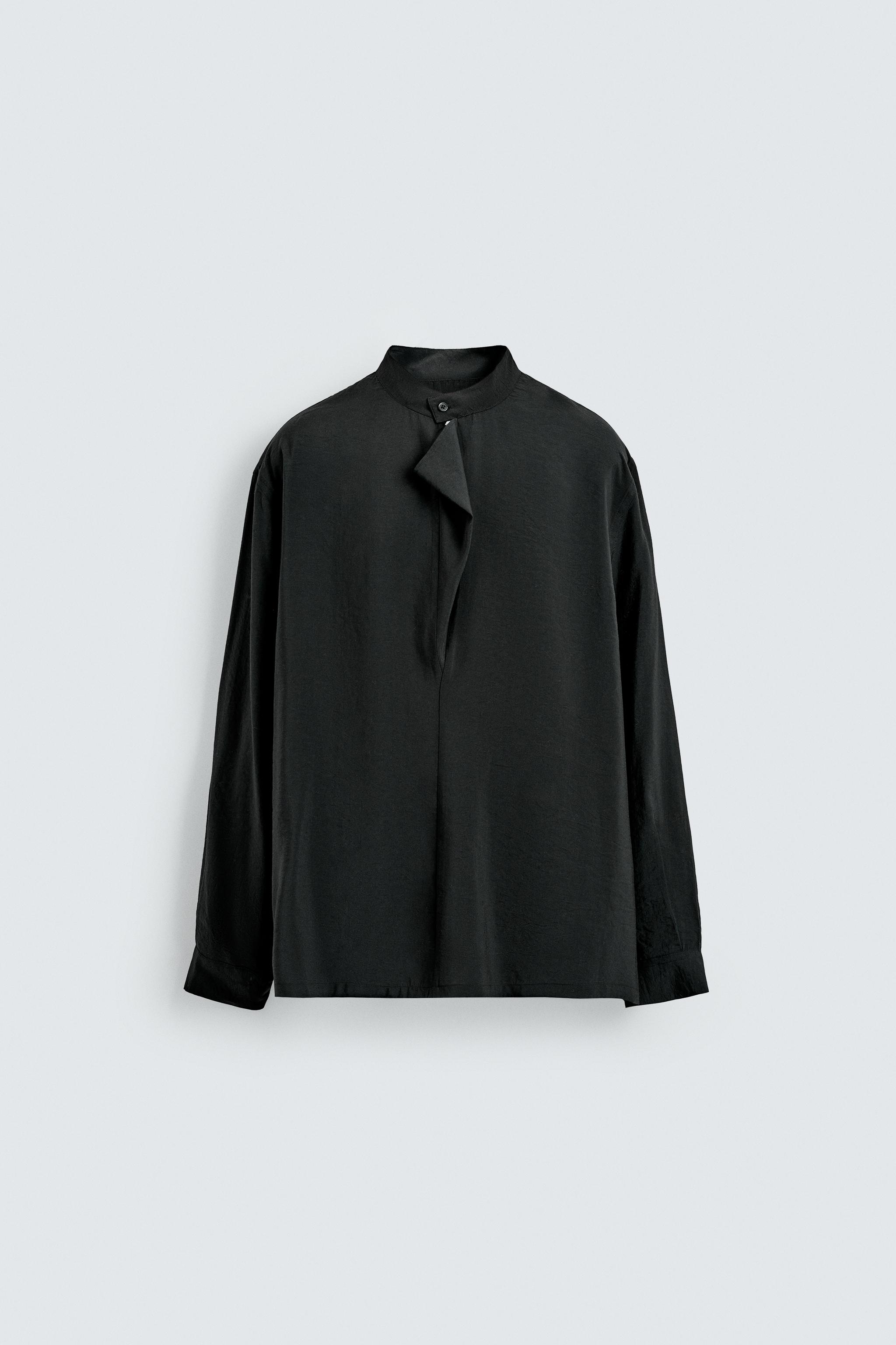 FLOWY POLO SHIRT - Black | ZARA Canada FLOWY POLO SHIRT - Black | ZARA Canada