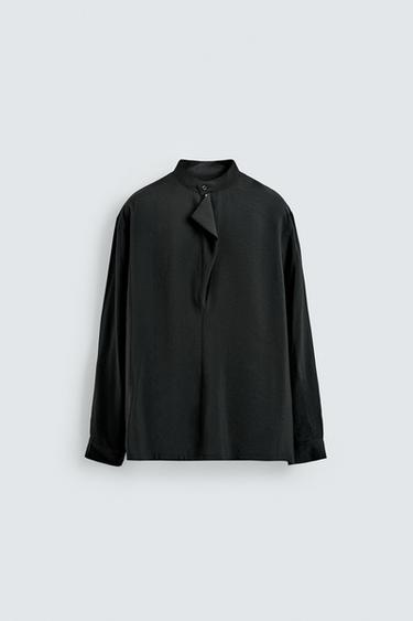 FLOWING POLO SHIRT - Black by Zara