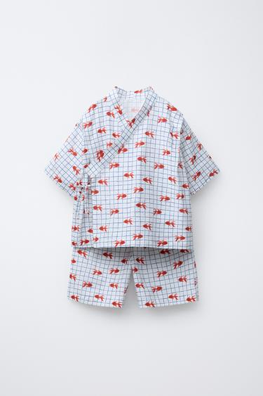 18 MESES-6 AÑOS/ CONJUNTO ESTAMPADO KIMONO Y BERMUDA - Rojo de Zara - Imagen 0