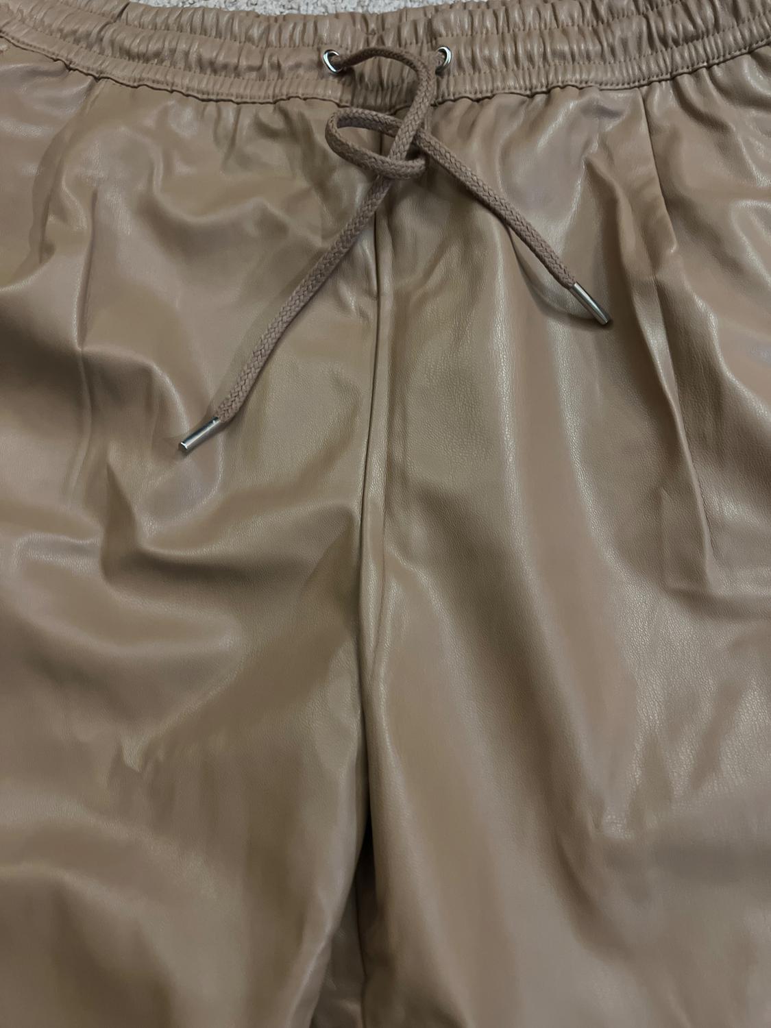 FAUX LEATHER JOGGING PANTS - Image 3