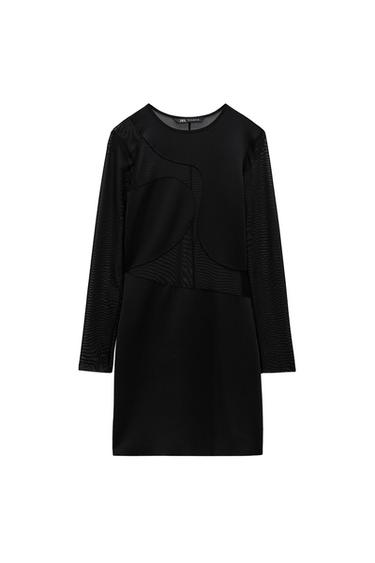VESTIDO COMBINADO SEMITRANSPARENTE