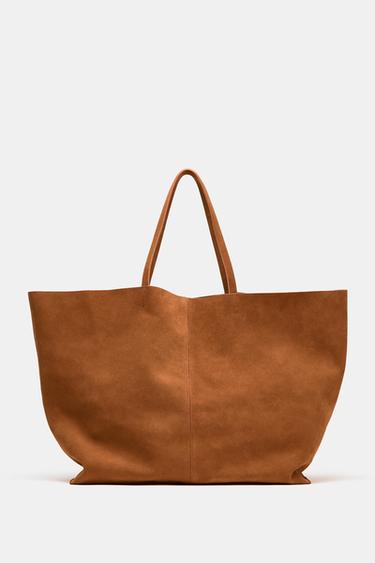 SUEDE MAXI SHOPPER - Orange by Zara