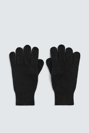 GANTS EN MAILLE DE LAINE ET CACHEMIRE - Noir de Zara