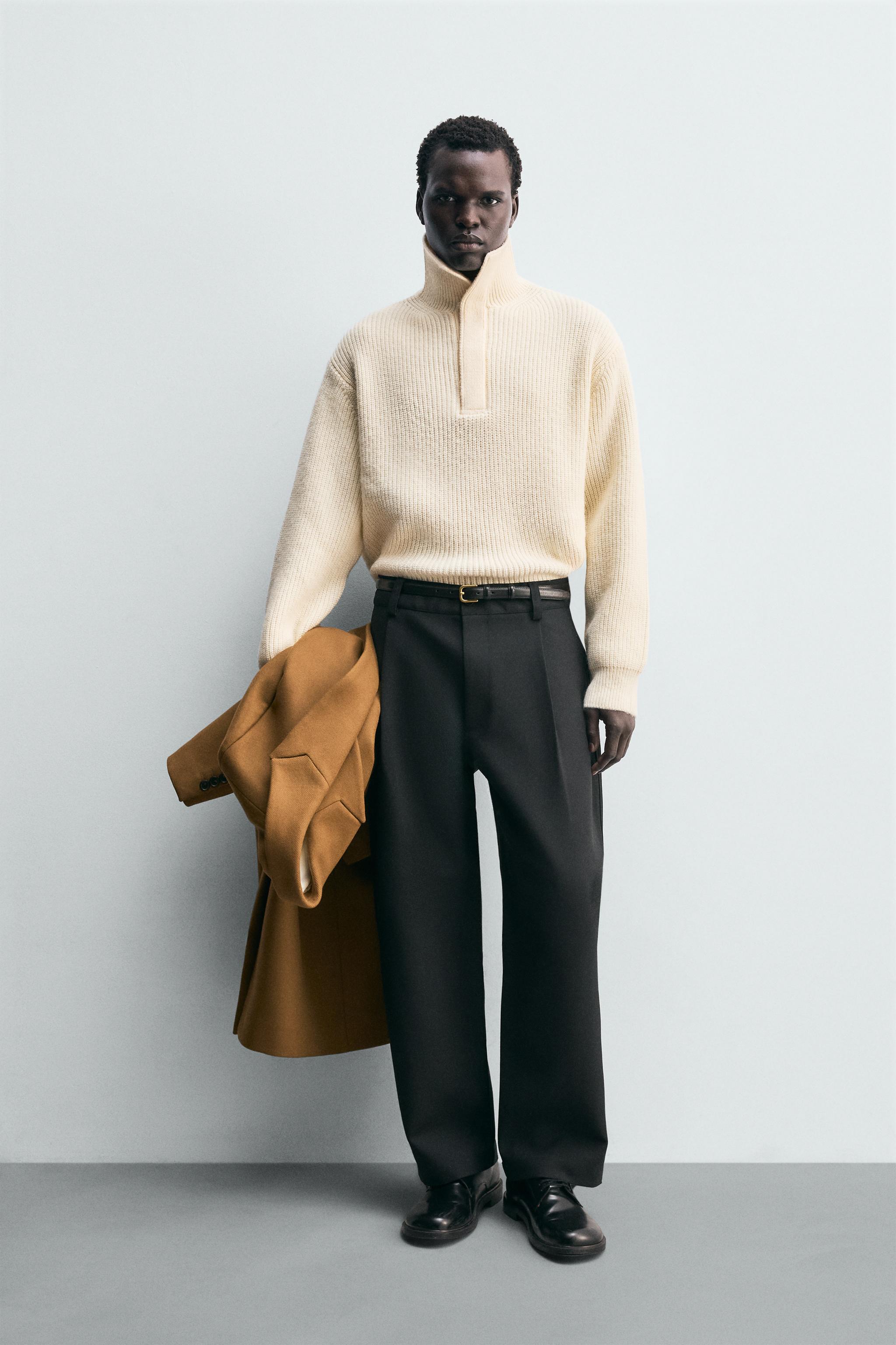 TEXTURED HIGH NECK JUMPER - Ecru | ZARA South Africa