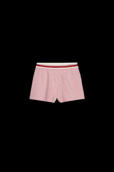 Zara STRIPED SHORTS - Red / White - Image 0