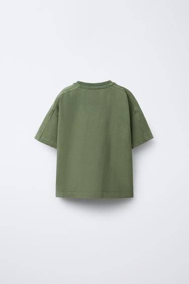 GARMENT-DYE-T-SHIRT MIT CUT-OUTS - Khaki von Zara
