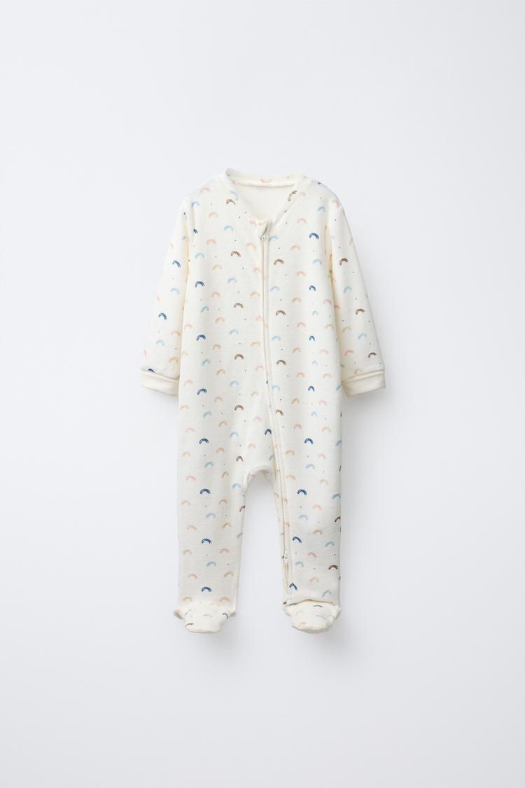 PIGIAMA INTERO VELLUTO ARCOBALENO Écru ZARA Italia Italy