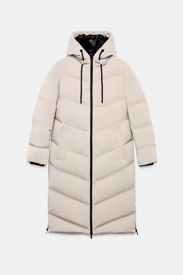 LONG RUBBERISED HOODED WINDPROOF ANORAK - Light beige by Zara
