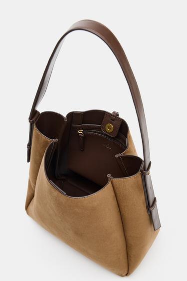 MAXI BUCKET BAG WITH METAL RING - Dark tan by Zara - Image 4