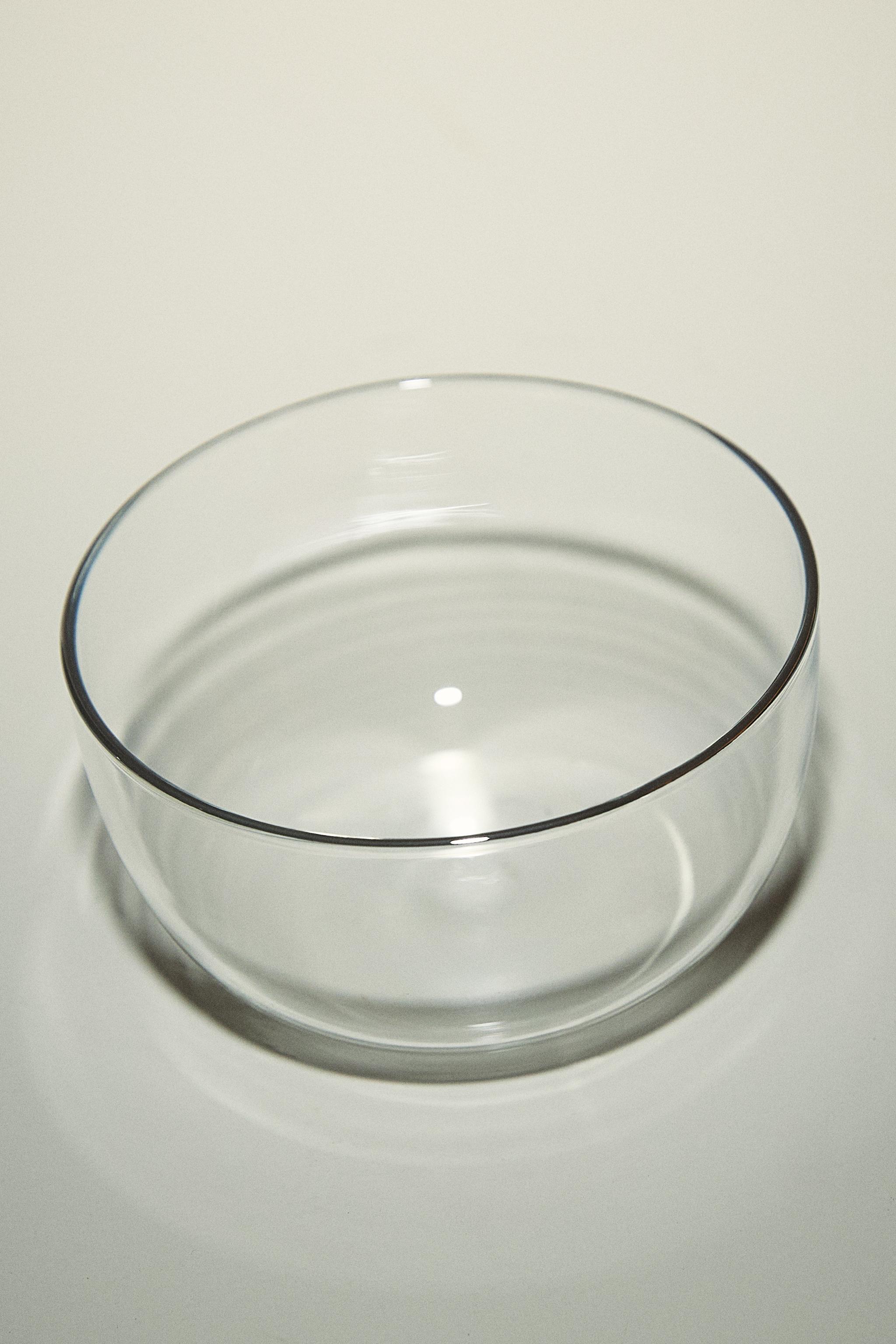 SILVER RIM BOROSILICATE GLASS BOWL