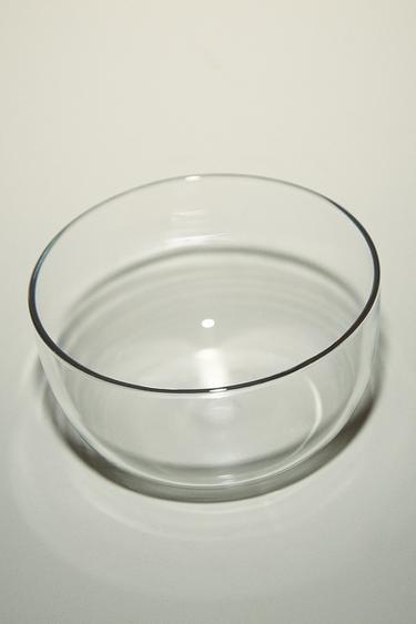 BOROSILICATE GLASS BOWL WITH SILVER RIM - Silver by Zara