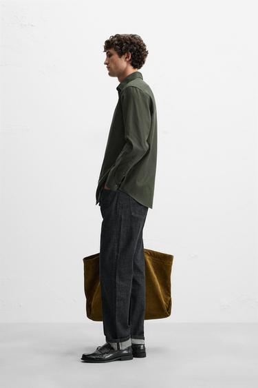 EASY CARE TEXTURED SHIRT - Dark green by Zara - Image 3