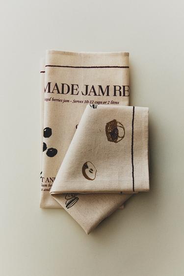 PACK OF JAM TEA TOWEL (PACK OF 2) - Brown by Zara - Image 5