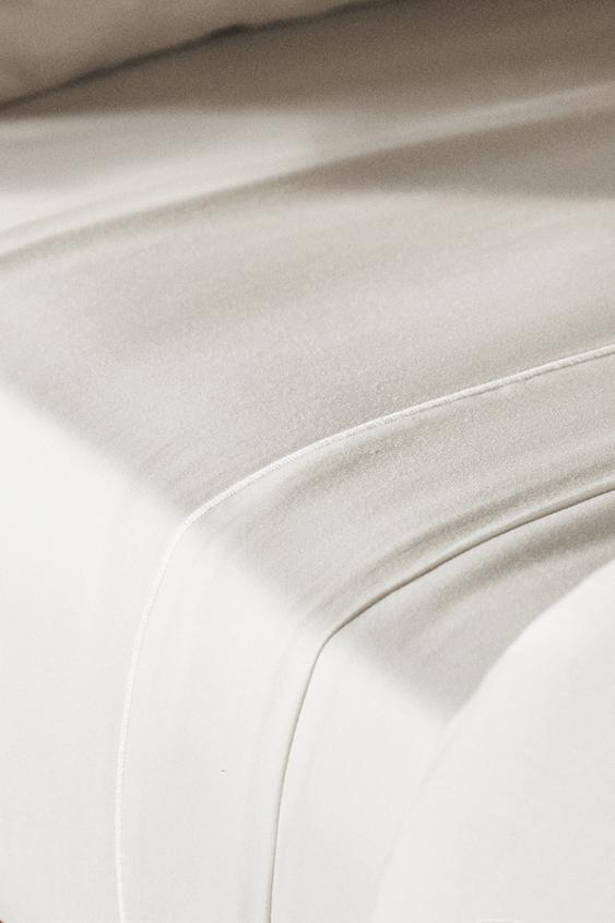 Zara SATEEN FLAT SHEET (500 THREAD COUNT) - White - Image 0