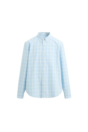 REGULAR FIT CHECK SHIRT - Blue marl by Zara
