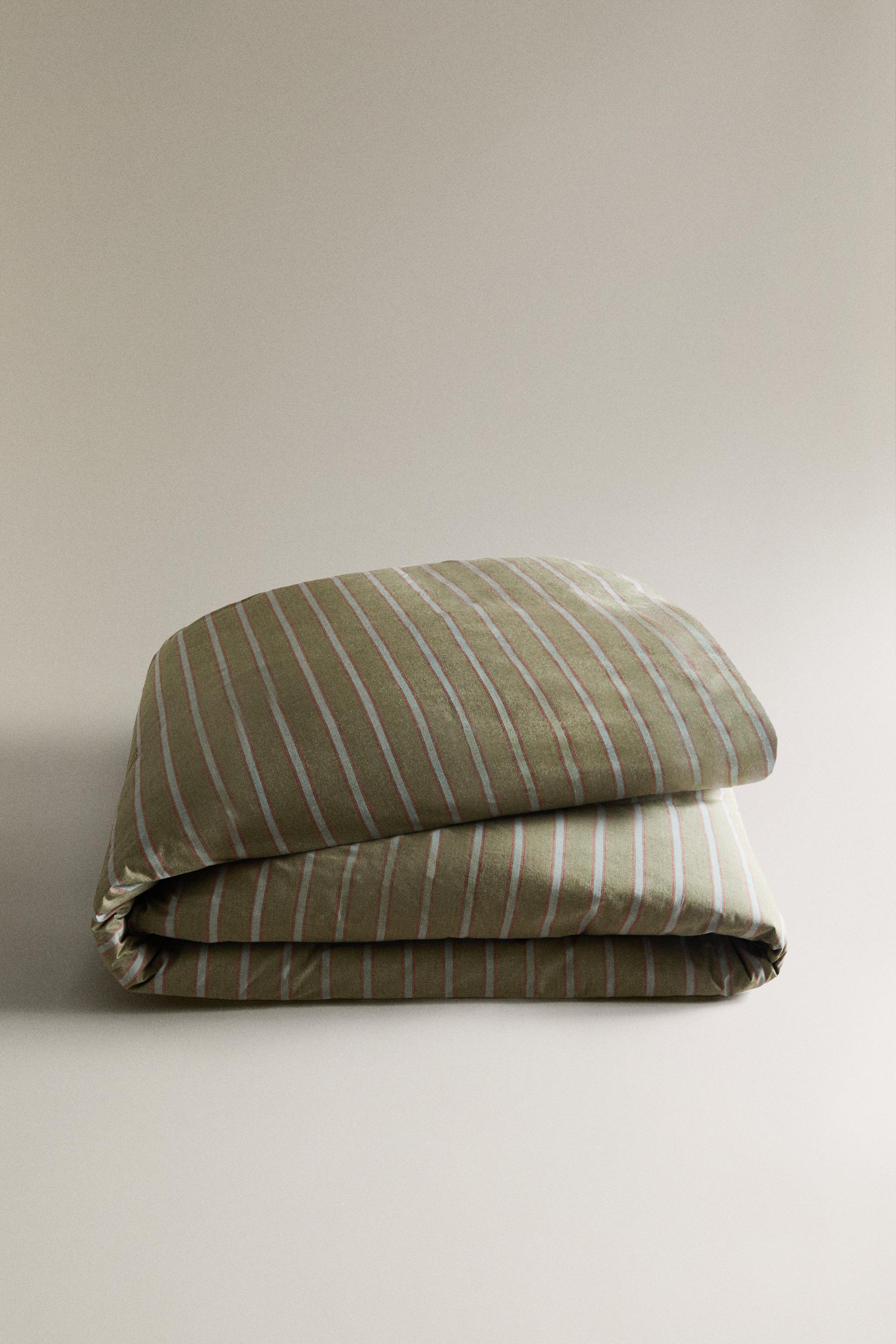 STRIPED COTTON DUVET COVER