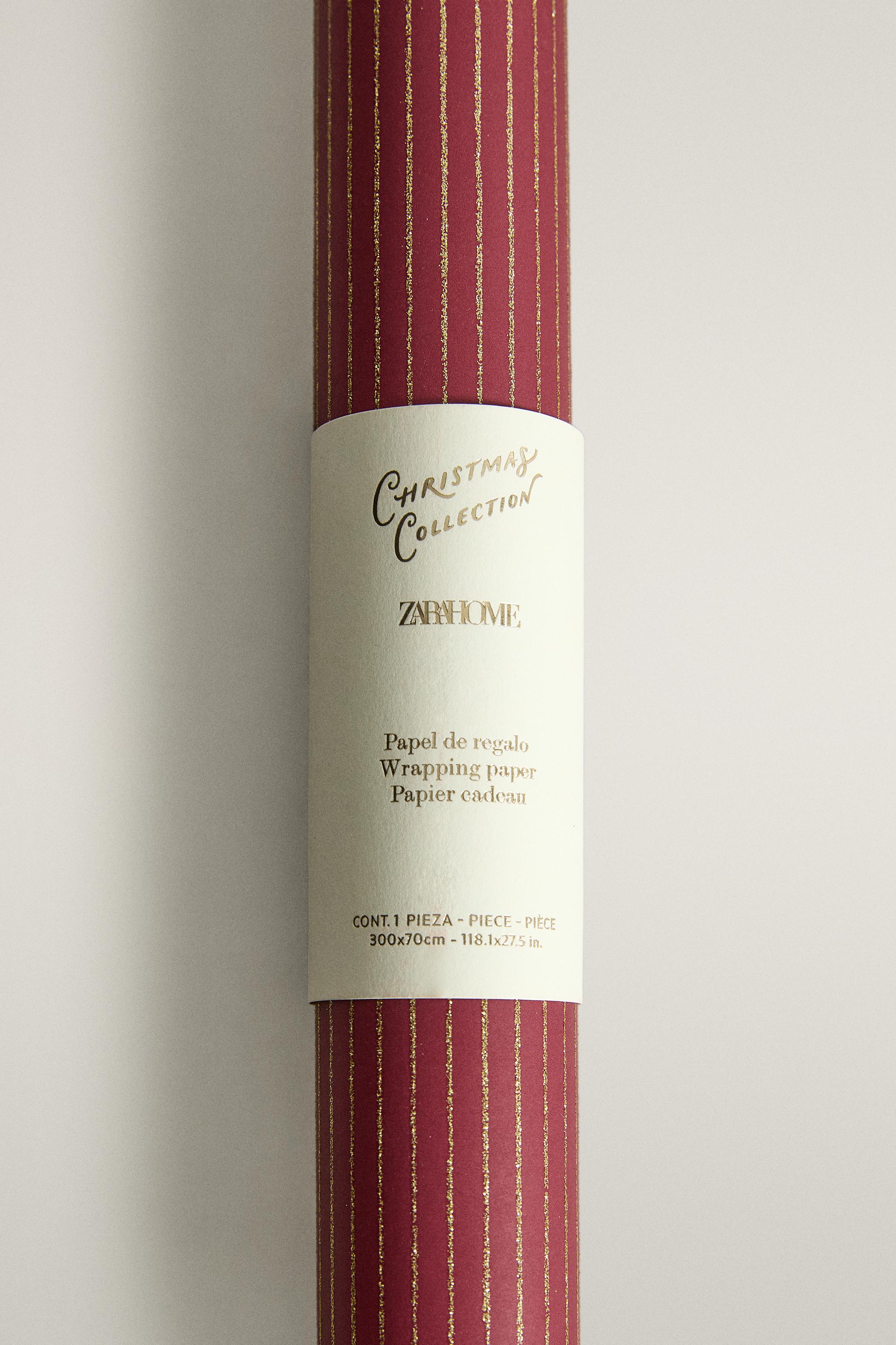 CHRISTMAS GLITTER STRIPED GIFT WRAP