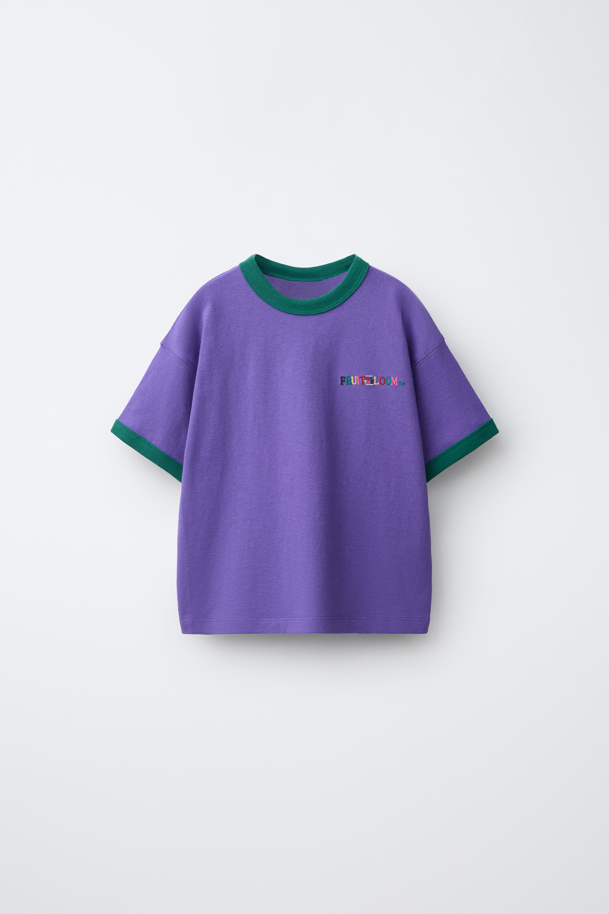 FRUIT OF THE LOOM™ EMBROIDERED CONTRAST T-SHIRT