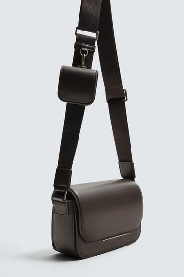 PLAIN CROSSBODY BAG WITH FLAP - Brown by Zara - Image 5