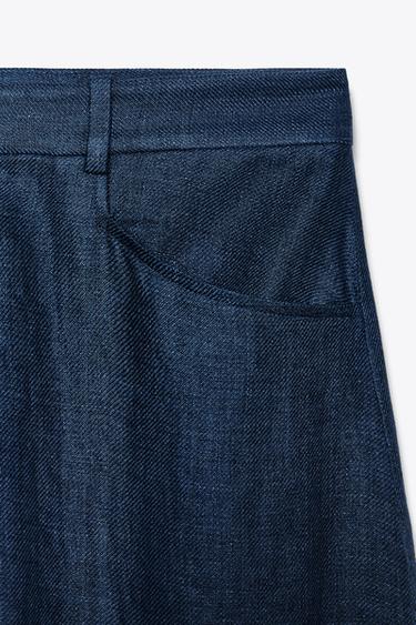 PANTALON BAGGY 100 % LIN ZW COLLECTION LIMITED EDITION - Indigo de Zara - Image 3