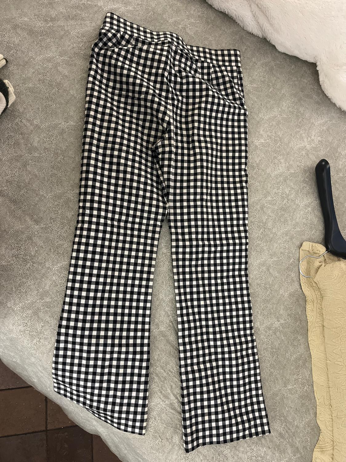 GINGHAM MINI FLARED TROUSERS - Image 2