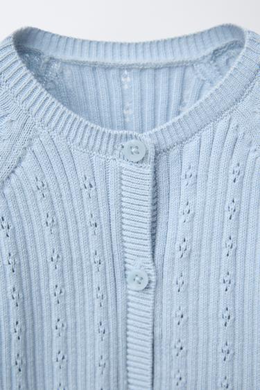 OPENWORK KNIT PLAYSUIT - Light blue by Zara - Image 2