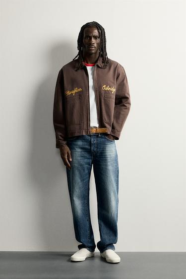 EMBROIDERED CROPPED JACKET - Brown by Zara