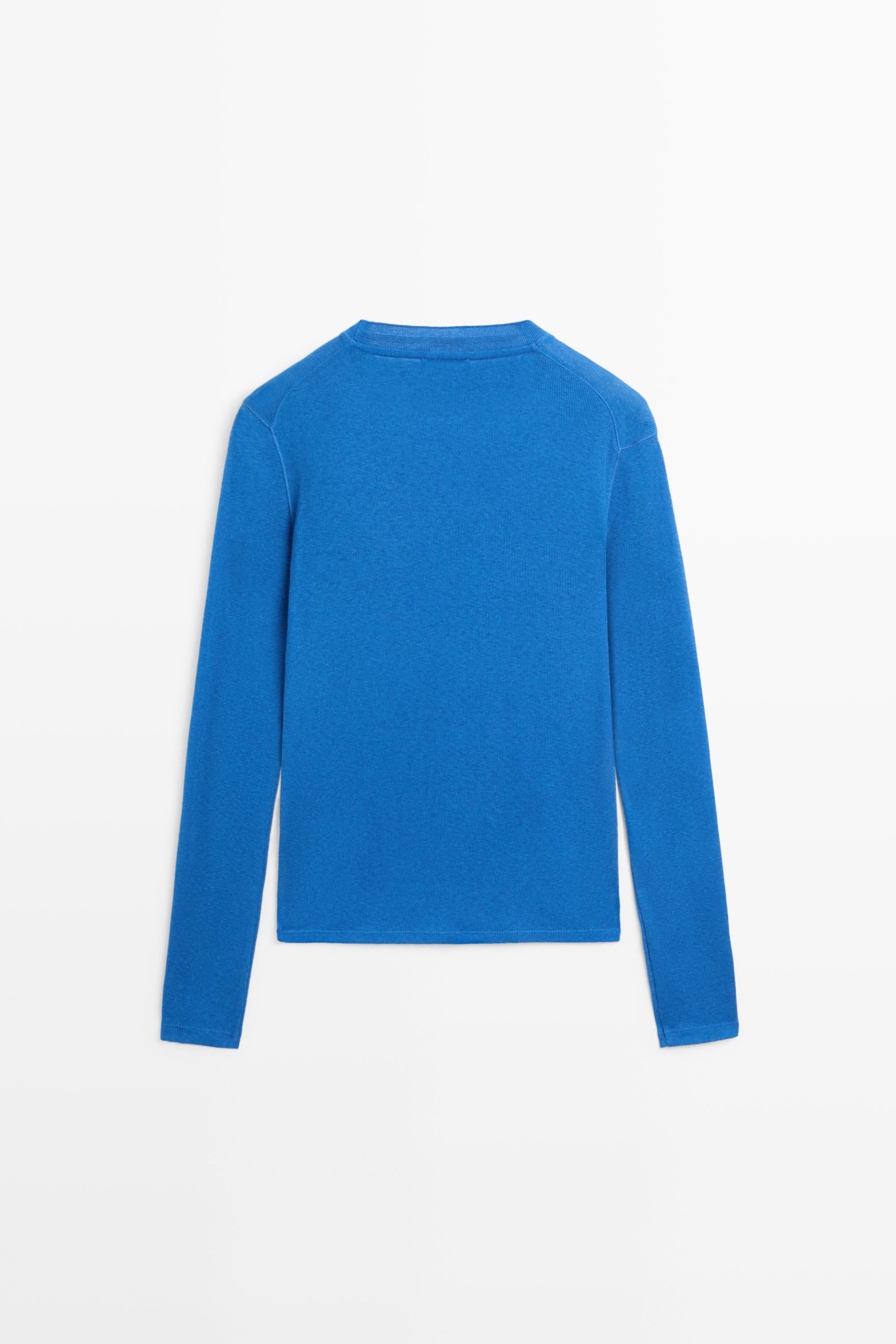 Cotton cashmere blend knit T-shirt
