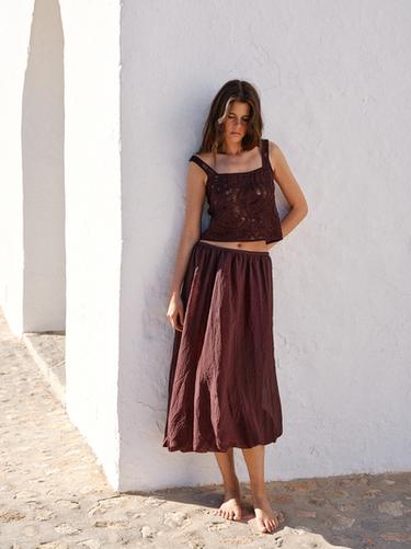 Zara Crochet knit top - Maroon