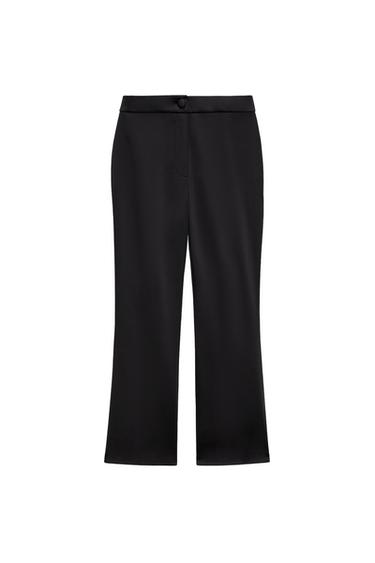 SATIN MINI FLARED TROUSERS