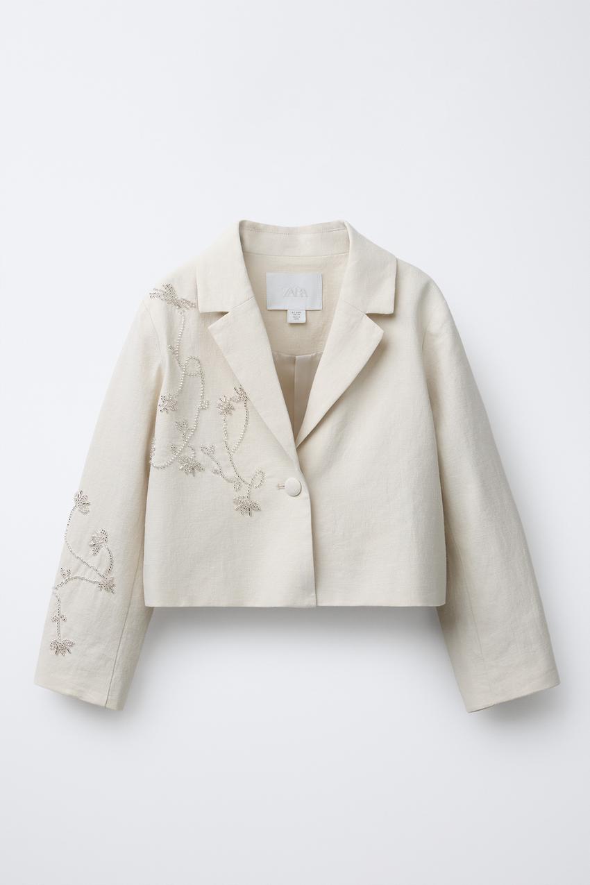 zara linen blazer dress Zara linen blend blazer dress Cream Size S M L M Blogger's Favorite NWT