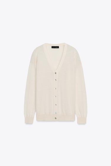 CHAQUETA 100% LANA ESCOTE PICO - Crudo de Zara