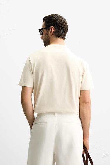 T-SHIRT BRODÉ CONTRASTE - Écru de Zara - Image 2