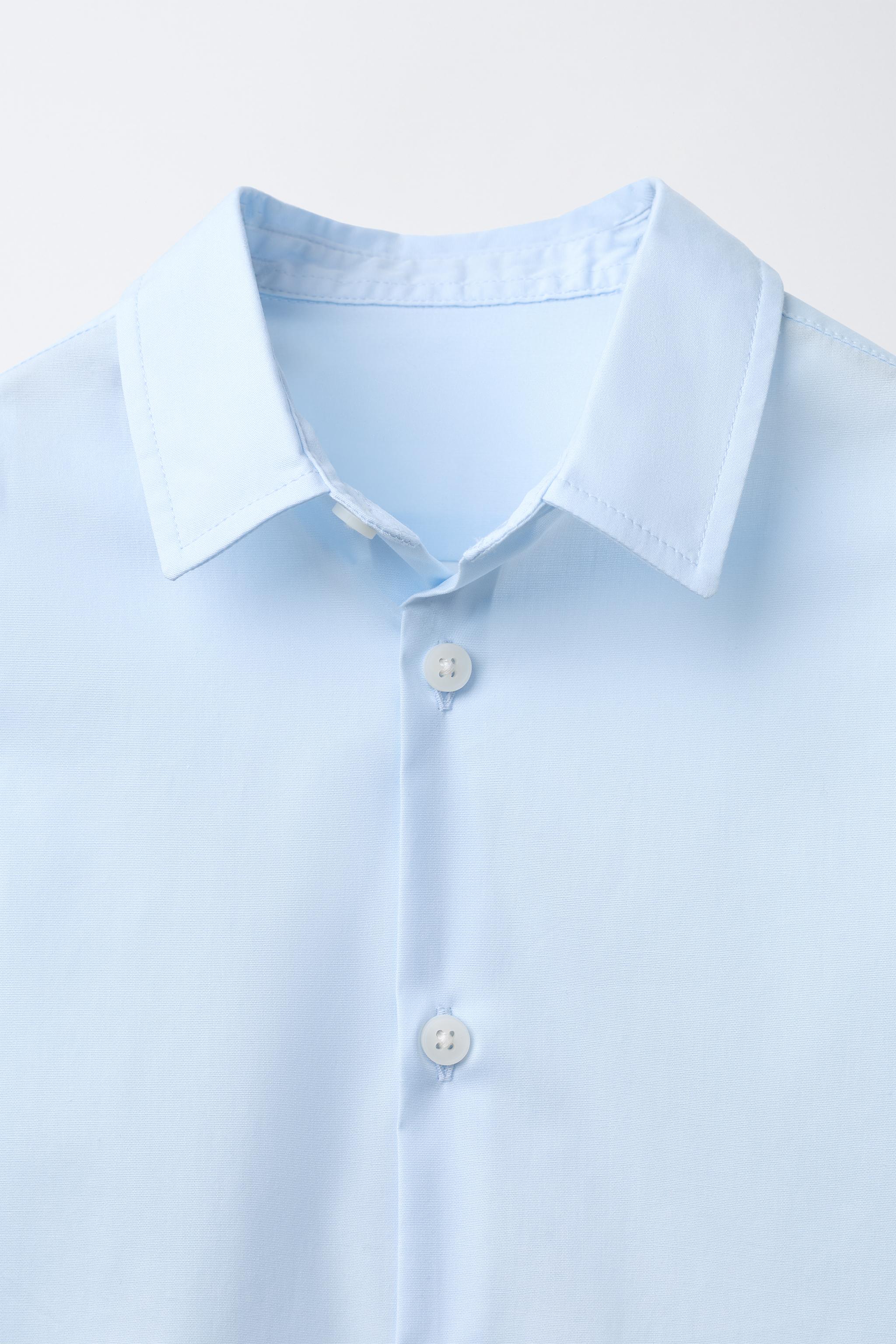 Blouse Camicia Barocca Zara Dress Shirts White Stretch Shirt Mens ZARA Mens  Basic Super Slim Fit